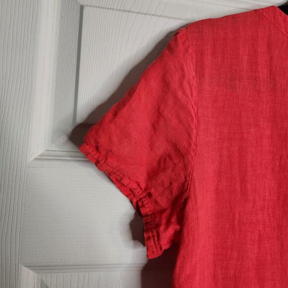 Francesca Bettini Linen Made in Italy Midi Tiered Dress Lightweight Boho Small - Picture 8 of 12